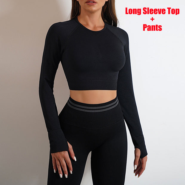 Long Sleeve Tops Outfits Butt Lifting Slim Workout Sportswear Clothing