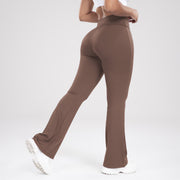 Cross waist sports outdoor casual bell bottoms slim yoga pants women