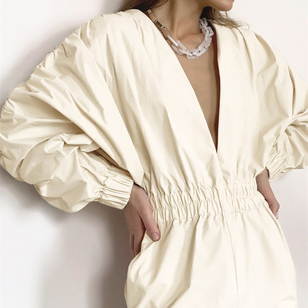 Straight Elastic Waist women rompers