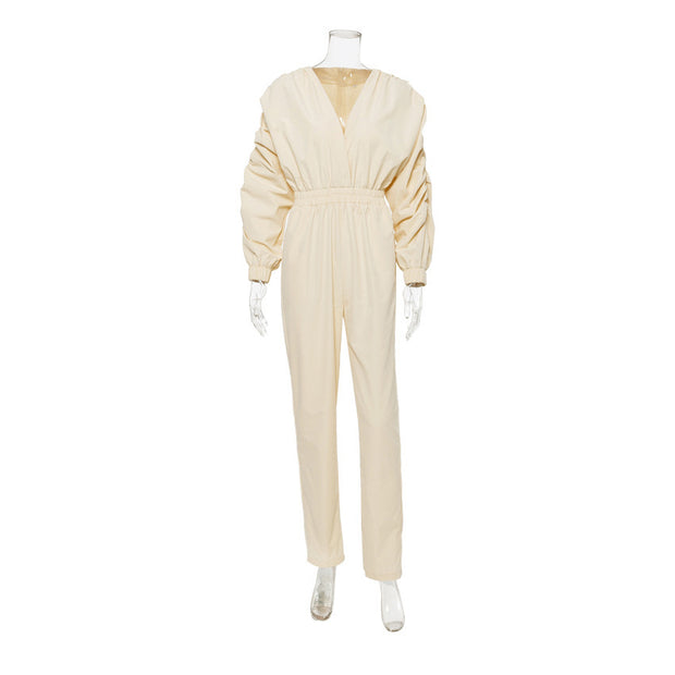 Straight Elastic Waist women rompers