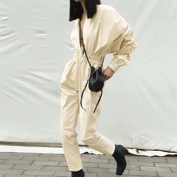 Straight Elastic Waist women rompers