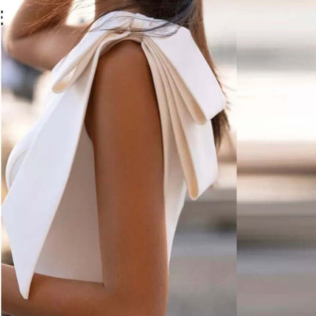 Amazon Express wish independent station new single shoulder bow slimming fishtail slimming wedding dress