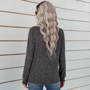 Women's Casual Lapel Pullover Knit Tops