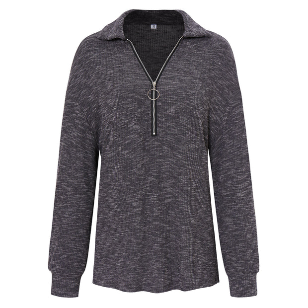 Women's Casual Lapel Pullover Knit Tops