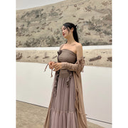 Women's Floral Decorative Slim One-shoulder Bustier Bottoming Tops