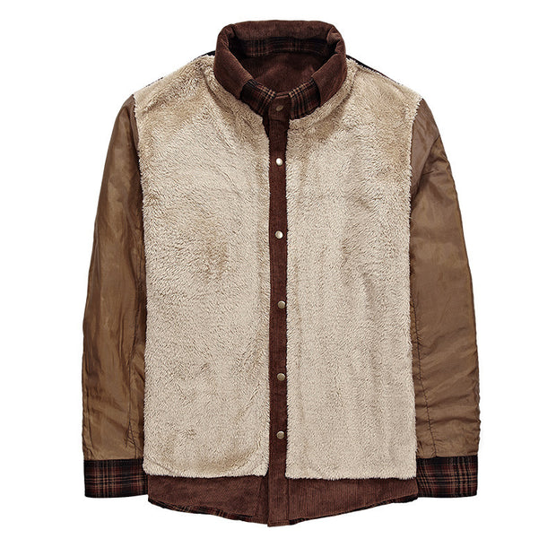 Men Thicken Warm Fleece Jackets Coats