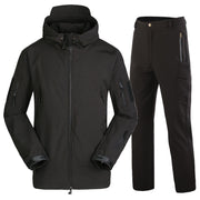 Camouflage padded jacket and pants suit