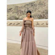 Women's Floral Decorative Slim One-shoulder Bustier Bottoming Tops
