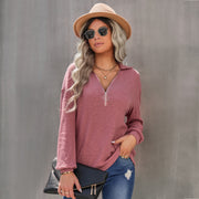 Women's Casual Lapel Pullover Knit Tops