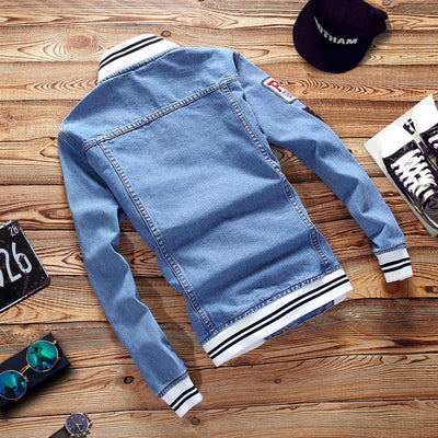 Autumn and winter Japanese trend jacket casual loose students handsome cowboy clothes men Harajuku BF wind coat