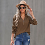 Women's Casual Lapel Pullover Knit Tops