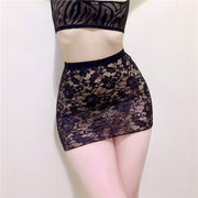 Yesexing lace transparent thin style perspective half skirt package hip skirt women's non-lined small skirt 9025