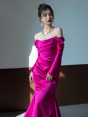 Evening Light Luxury High-grade Bridal Gown Wedding Off-shoulder Toast Dress