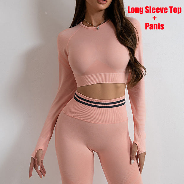 Long Sleeve Tops Outfits Butt Lifting Slim Workout Sportswear Clothing