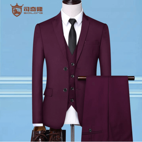 Formal Business Wedding 3 Pieces Suit Set / Male 2022 Blazers Jacket Pants Vest Trousers Dress Waistcoat