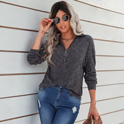 Women's Casual Lapel Pullover Knit Tops