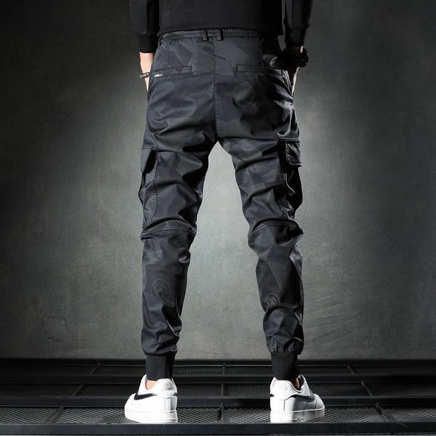Spring/summer thin camouflage casual pants men's fashion brand 2021 new slim-fit elastic waist corset cargo long pants