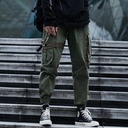 Autumn/winter new men's overalls Japanese trend Korean version multi-pocket large size casual men's small foot pants
