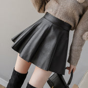 New leather skirts for autumn and winter, high-waisted slimming skirts, women's puffy lettered short skirts, umbrella skirts and pleated skirts