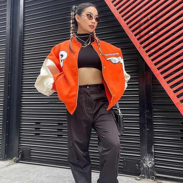 Europe and the United States 2022 autumn winter explosive women's monogram print loose cardigan jacket Amazon foreign trade women's style