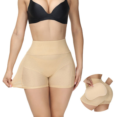 Cross border high-waisted tummy Tuck Breathable fake butt lift pants High-bounce tummy Tuck Pants Women's boxer leggings High-waisted tummy tuck