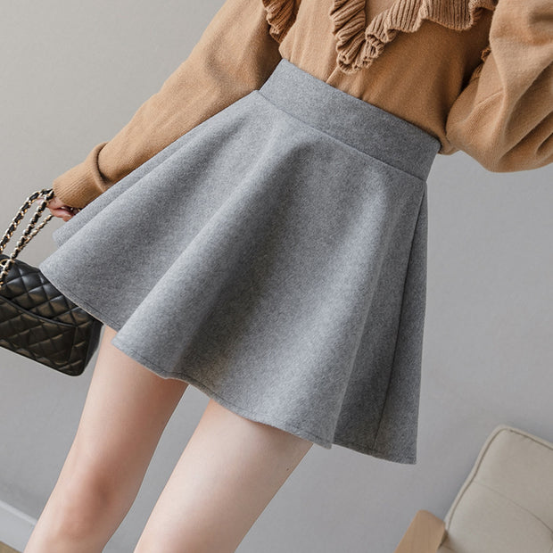 New leather skirts for autumn and winter, high-waisted slimming skirts, women's puffy lettered short skirts, umbrella skirts and pleated skirts