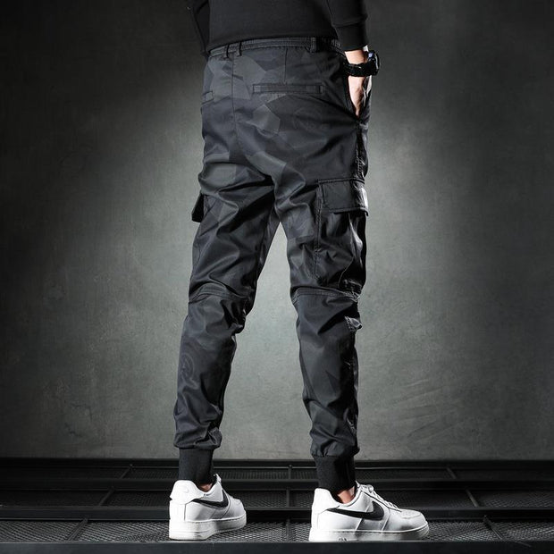 Spring/summer thin camouflage casual pants men's fashion brand 2021 new slim-fit elastic waist corset cargo long pants