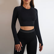Long Sleeve Tops Outfits Butt Lifting Slim Workout Sportswear Clothing