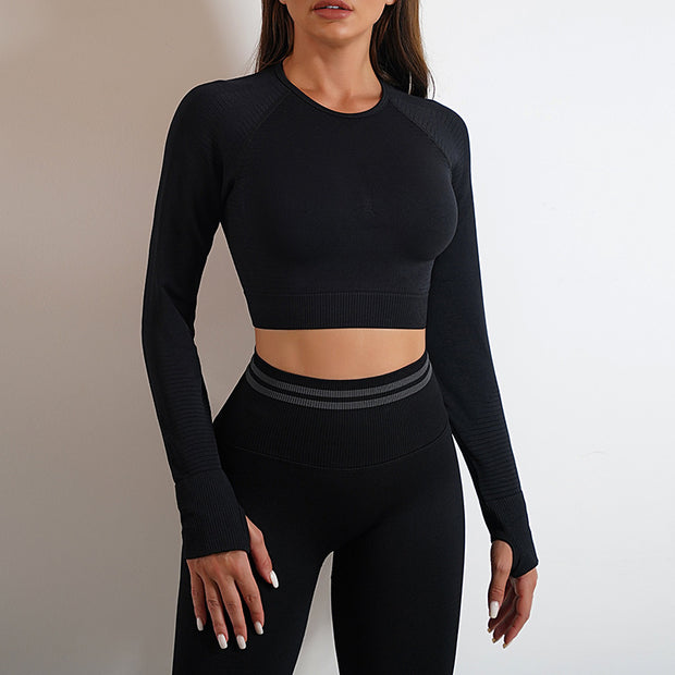 Long Sleeve Tops Outfits Butt Lifting Slim Workout Sportswear Clothing