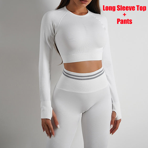 Long Sleeve Tops Outfits Butt Lifting Slim Workout Sportswear Clothing