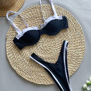 New high-waisted bikini patchwork  two-piece women's Swimsuit Swimsuit woman