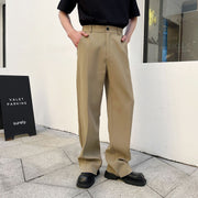Solid Color Suit Pants Draping Smart Trousers All-match Micro-pull