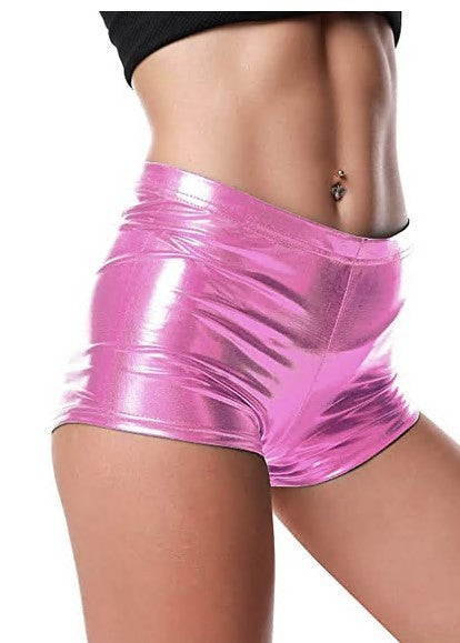 Women's Nightclub Performance Bright Leather Shorts